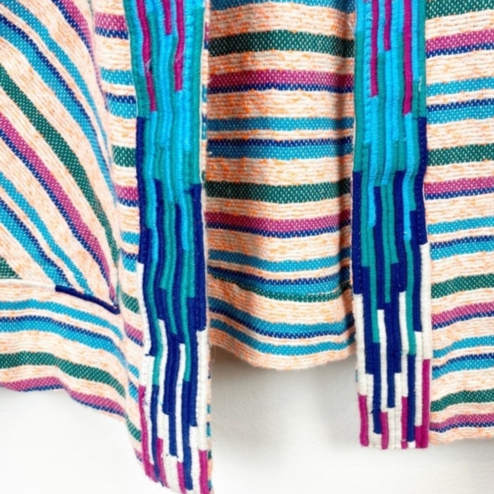 Zara Pastel Striped Jacket with Multicolor Fringe - Picture 3 of 5